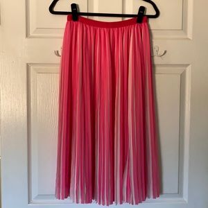 J. Crew Pleated Midi Skirt Peekaboo Stripe, Size 0